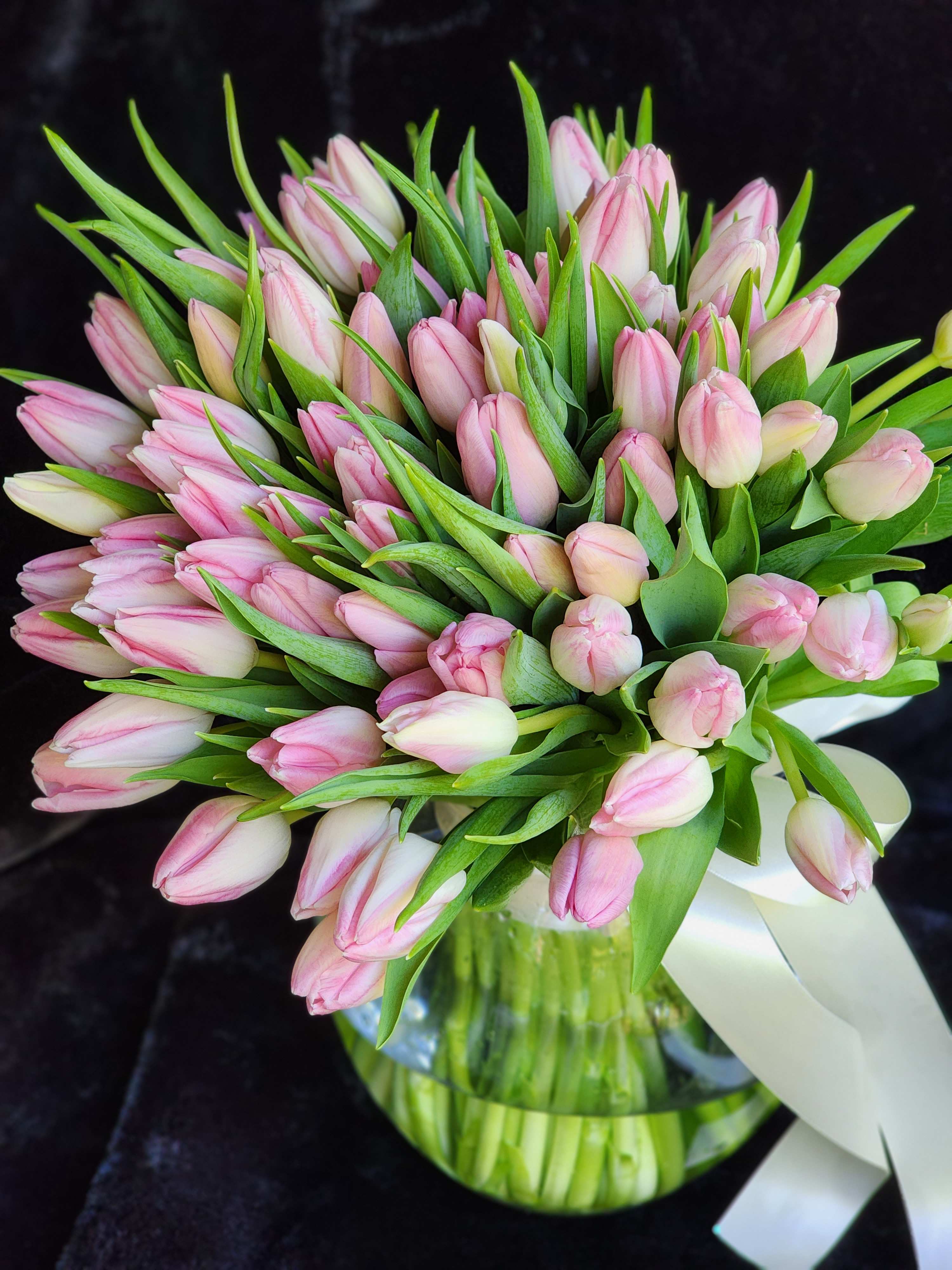 Heartfelt Joy - Tulips are one of the most romantic flowers, as they look very fragile and delicate. Delicate pink tulips in a clean vase look luxurious and festive. We assure you that everyone will be delighted with such a gift!  Disclaimer: ALL IMAGES PROVIDED AT DELUXE PRICE .  Recommended for: Love and Romance, I Love You Flowers, Anniversary, Proposal,  Romantic Gift, Birthday, Get Well Soon, Celebrations, Best Wishes, Thank You, Congratulations, Just Because, New Baby, Everyday, Sympathy