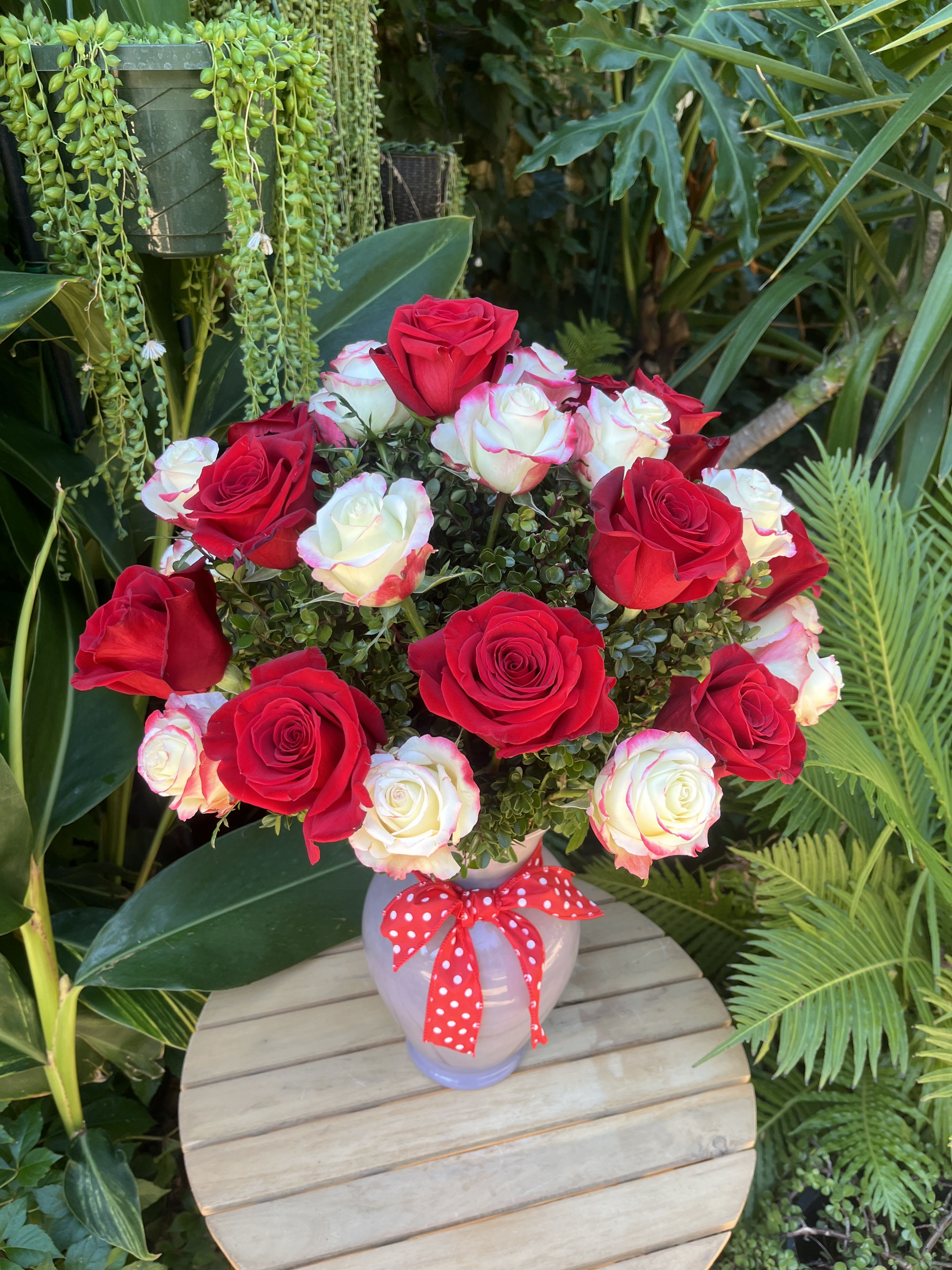 24 roses - 24 long stem roses.