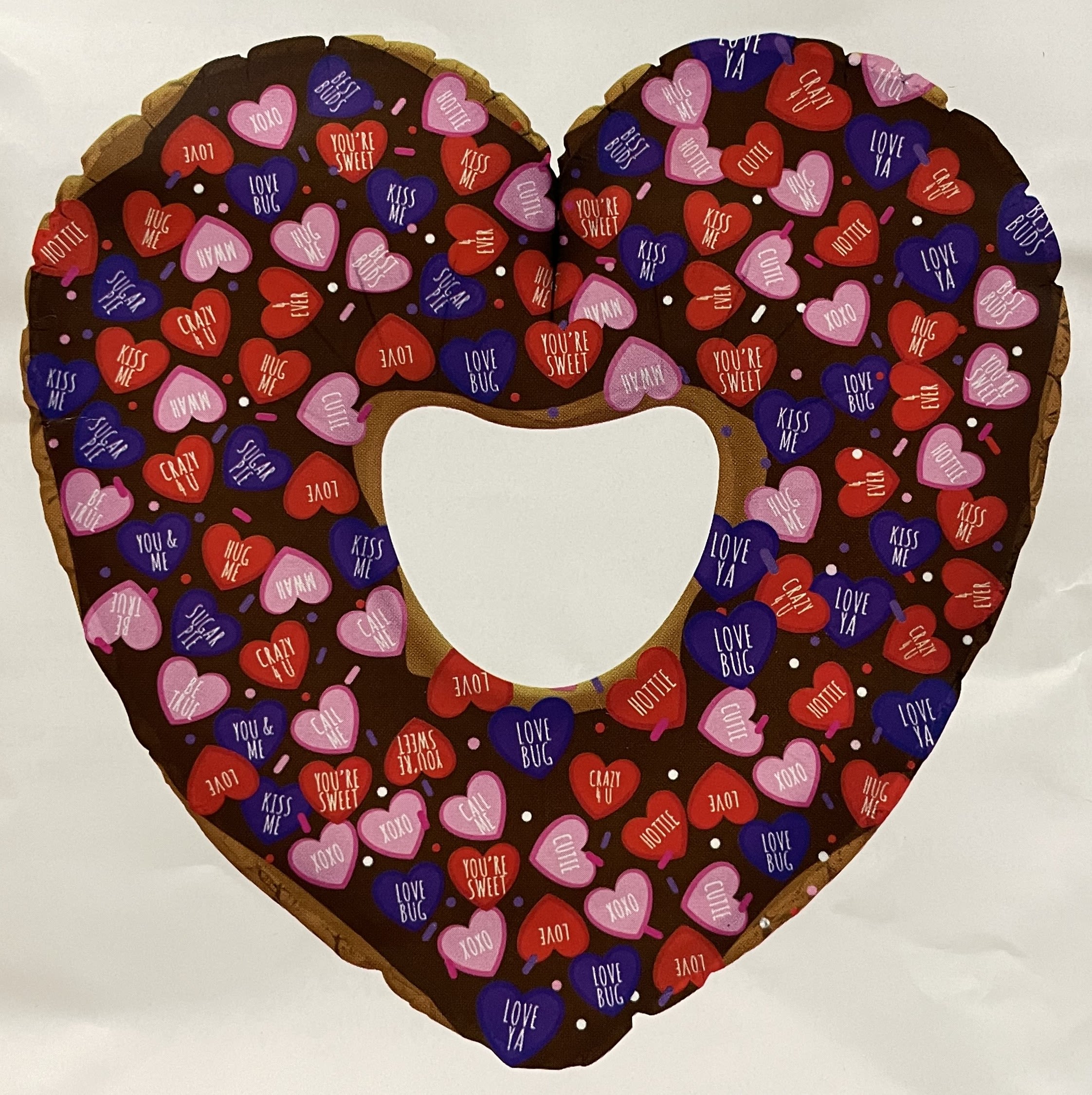 Sweet Heart Mylar Sweet Heart Mylar - 32" mylar donut heart shaped balloon with hole in the middle this balloon is large!