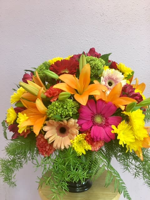 Sweet Song By Forever Flowers Sweet Song By Forever Flowers - Vibrant Hot pink, Yellow, Orange, Red, and Green
