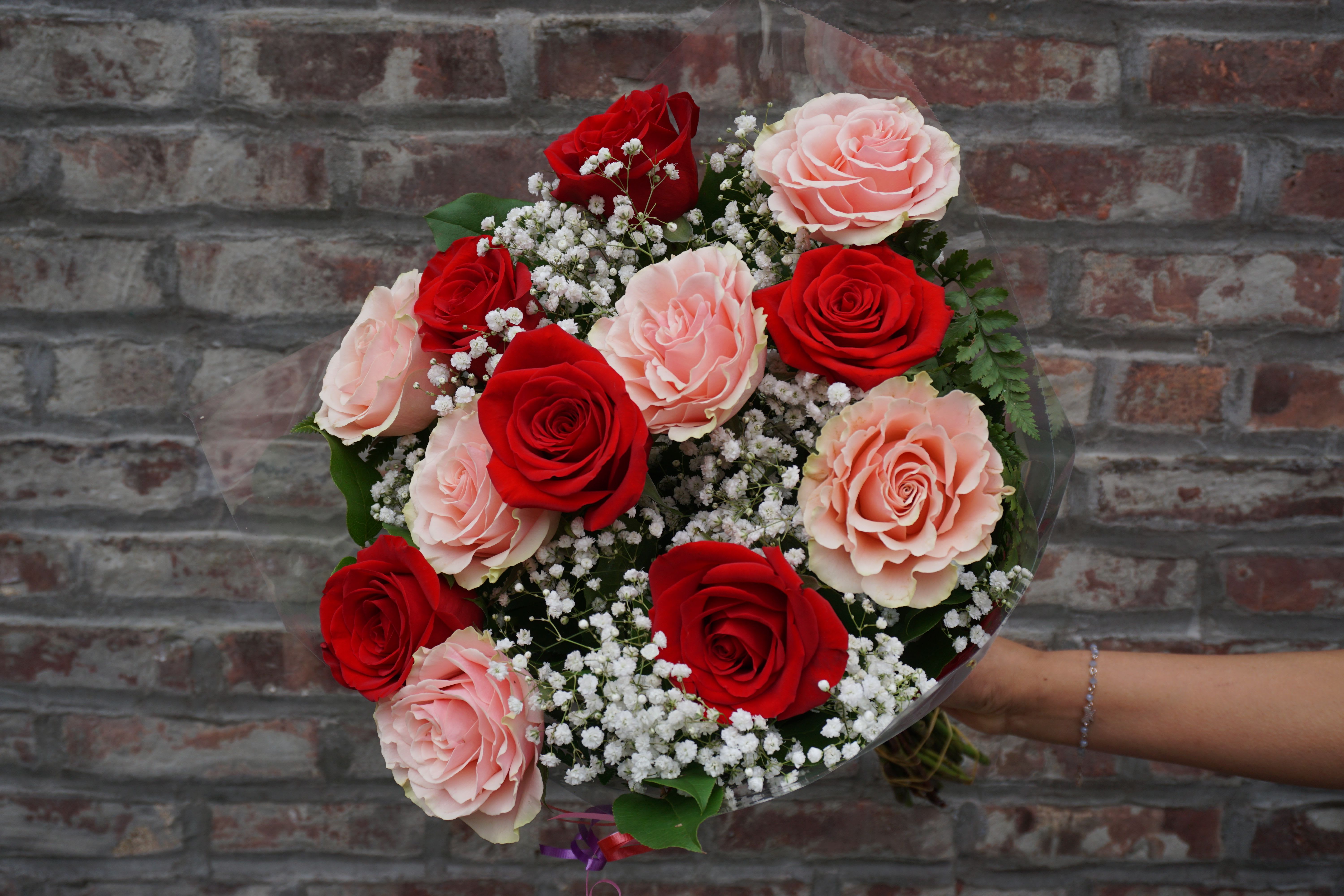 Nose Tickle Bouquet Nose Tickle Bouquet - Tickle your loved one's senses with this gorgeous bouquet, featuring a dozen red & pink roses. *this does not come with a vase, if you want a vase, please add one to your cart