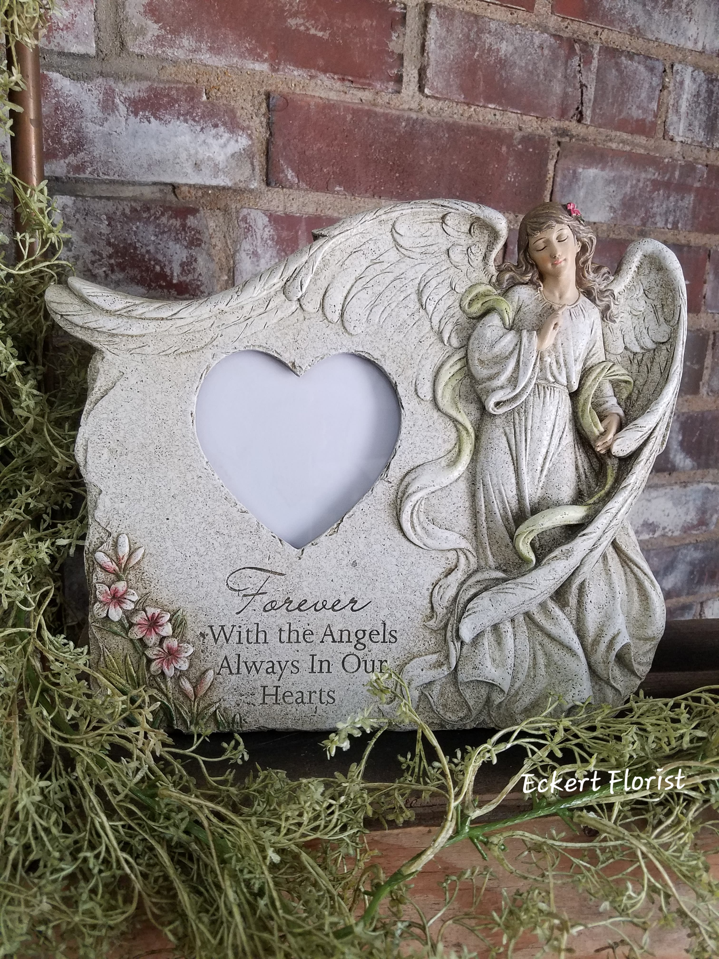 Eckert Florist's Angel Picture Frame *LOCAL DELIVERY ONLY - &quot;Forever With the Angels, Always In Our Hearts&quot; Angel Picture Frame. Approx. size 10&quot; H X 12&quot; W 