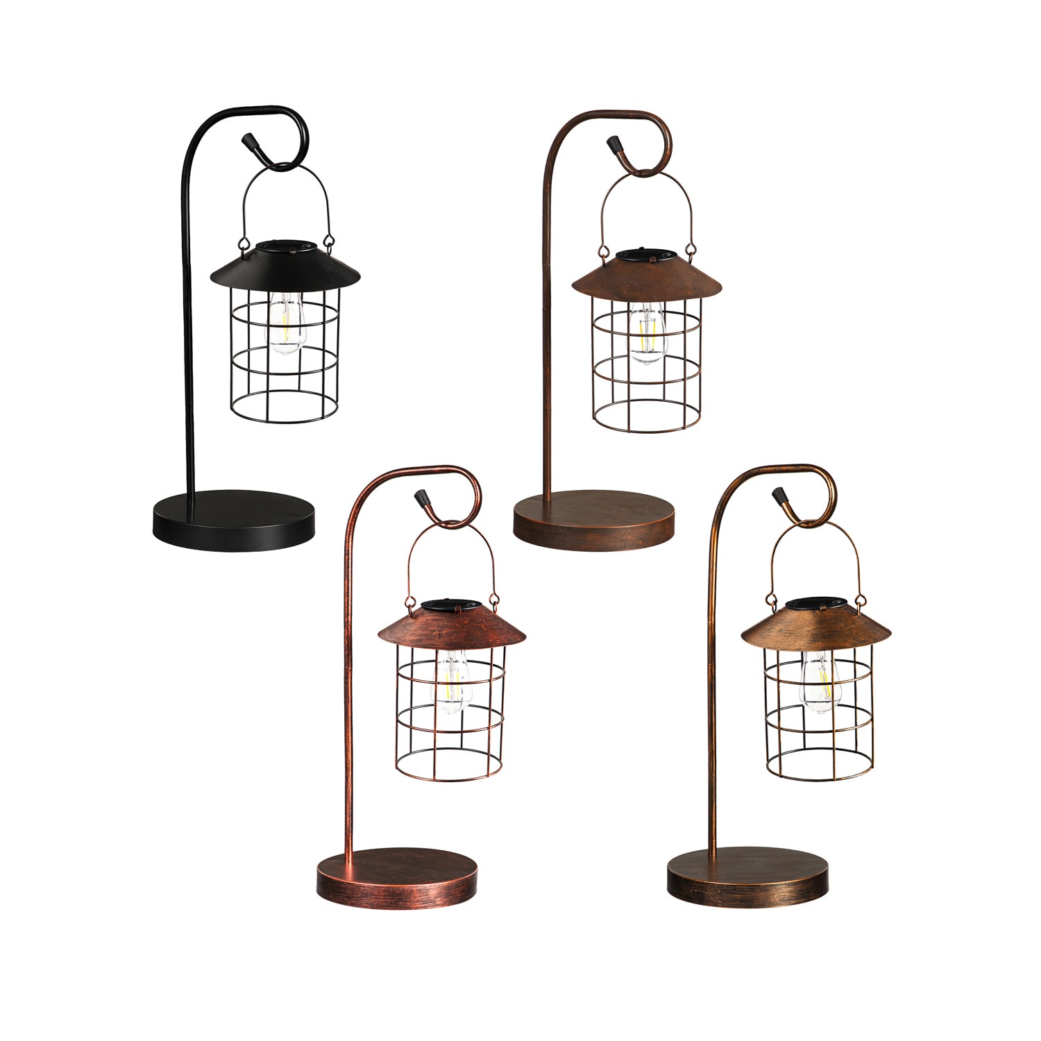 3 in 1 Solar Caged Bulb Lantern in Bryan, OH | Artisan