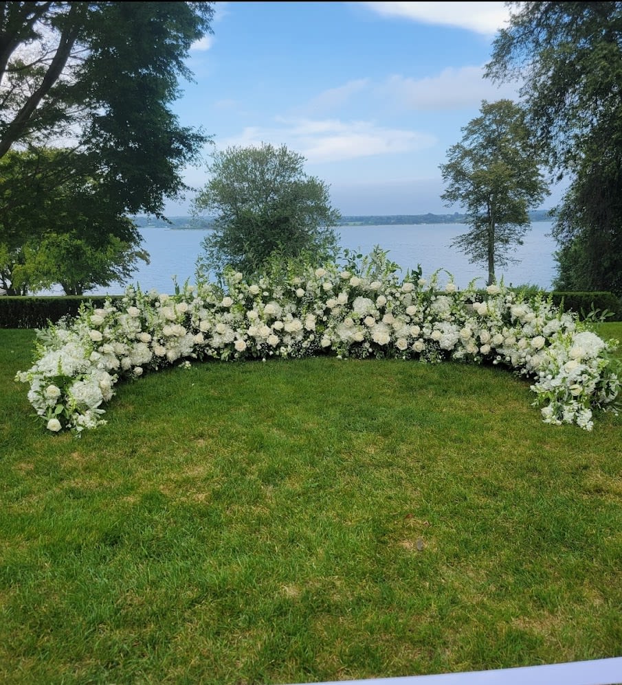 Eternal Love By Lopez floral designs - beautiful semicircle ceremony flowers!! call for your appointment and lets your wedding a most unforgettable moment ever!! 