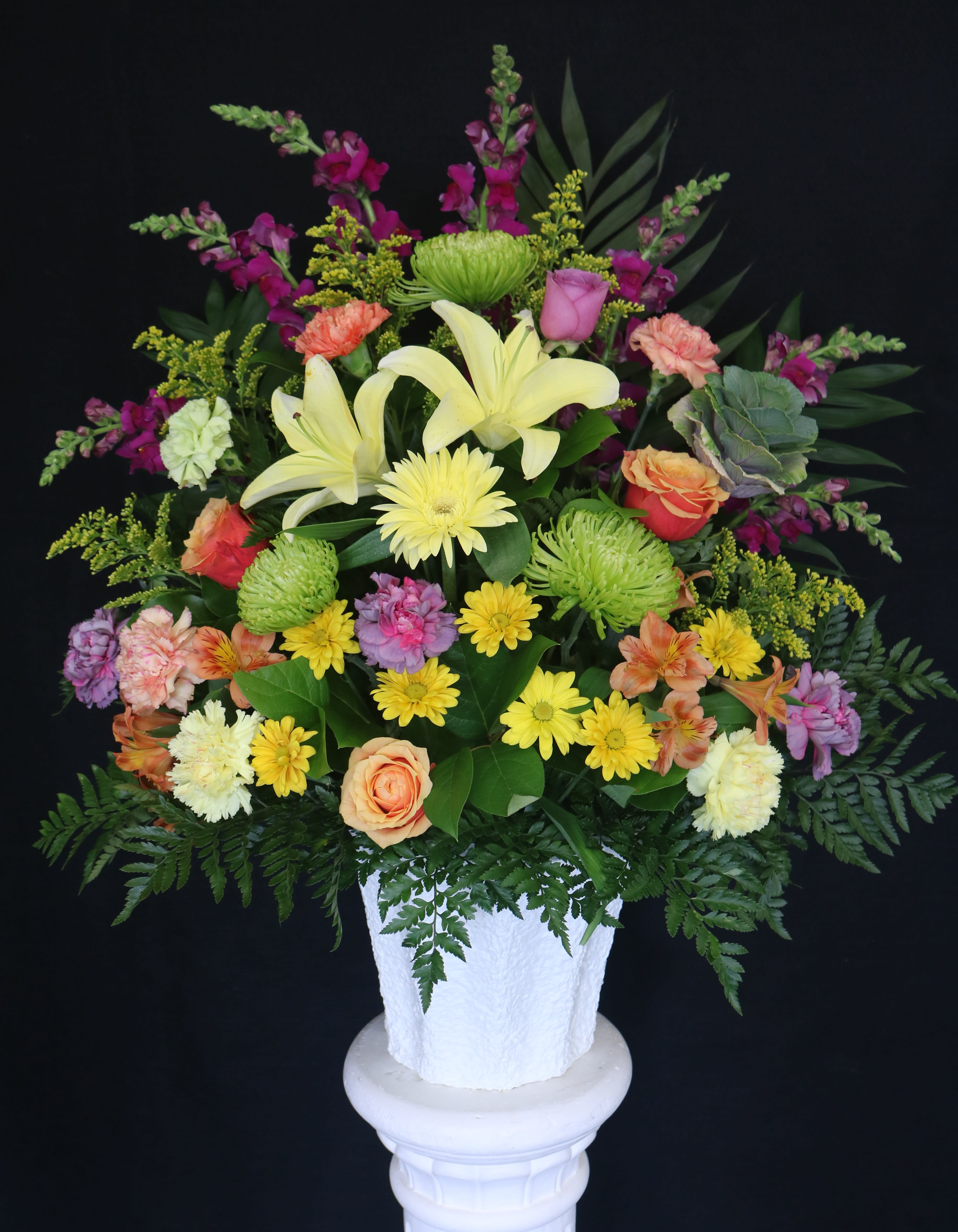 Colorful Basket Colorful Basket - variety of flowers and colors arranged in a mache basket