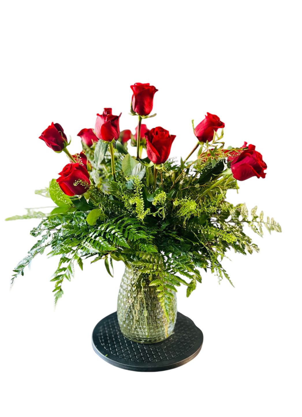 Dozen Long Stemmed Red Roses  - These dozen red roses are the classic romantic gift!   APPROXIMATE DIMENSIONS: 25&quot; H X 18&quot; W
