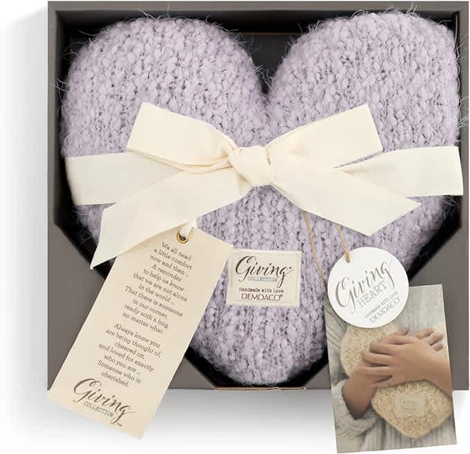 Soft Lavender Purple Giving Heart Soft Lavender Purple Giving Heart - The most caring gift you can give is your heart and a hug; The Giving Heart pillow is perfect way to give from your heart, and let someone know you care; Measures approximately 11 x 2 x 10 inches; A complimentary size to any decorating space.