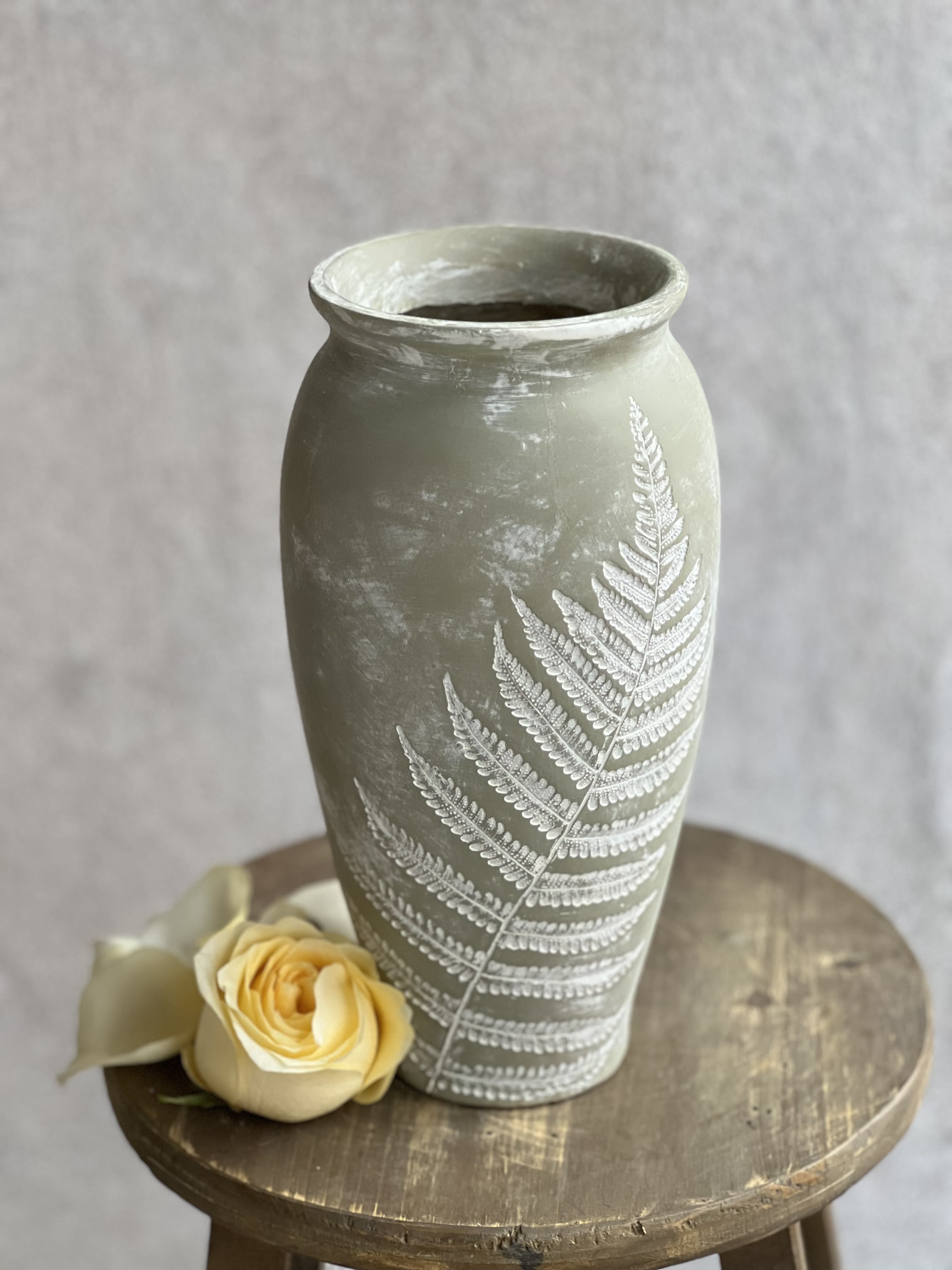 Textured Vase  - Vase Decorative Ceramic vase- Does not hold water. This would be great with faux or dried flowers. 