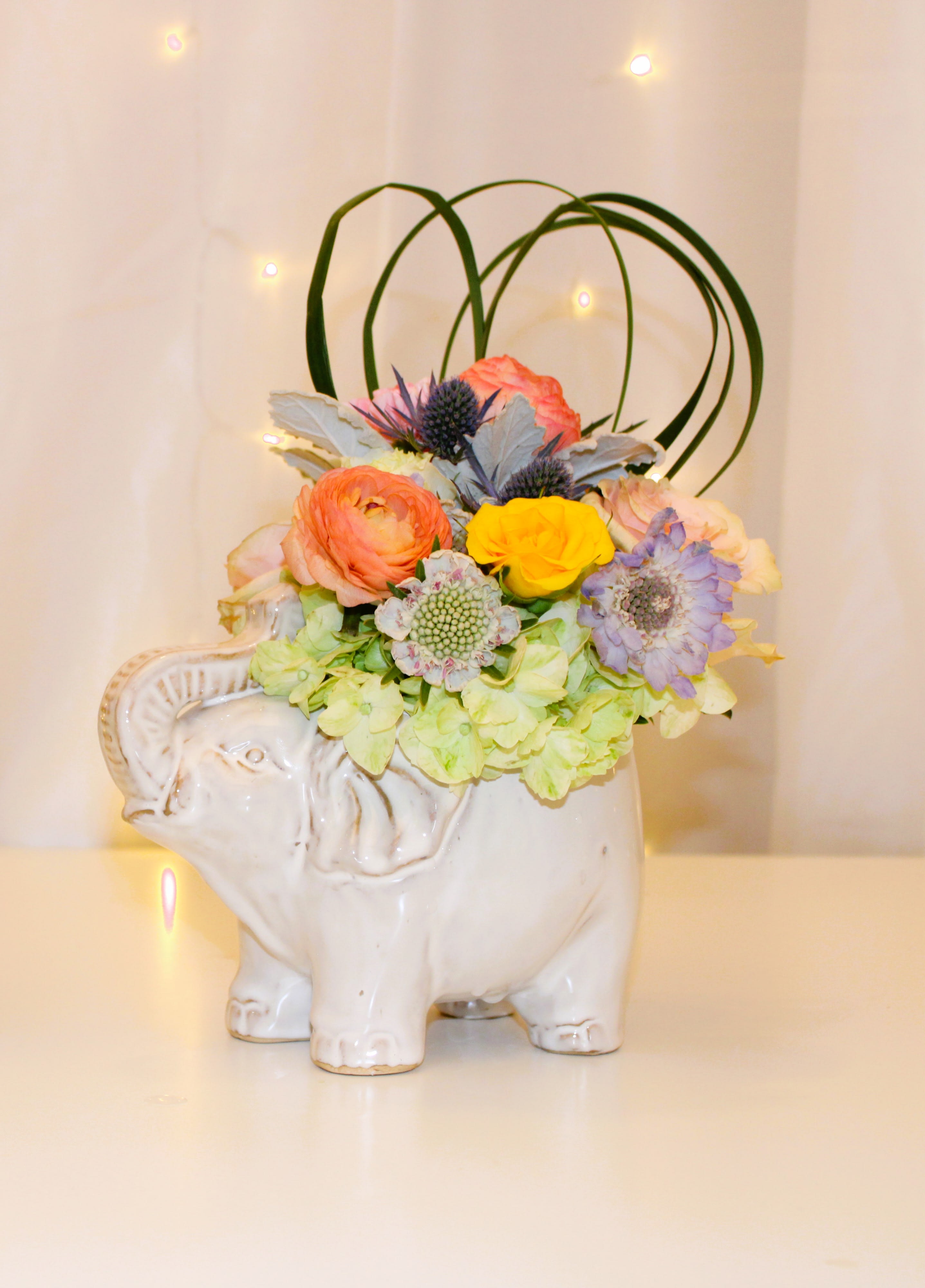 Ellie the Elaphant Ellie the Elaphant - Ellie is a bright and cheery arrangement with a fun keepsake ceramic container