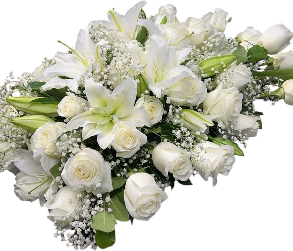 White Rose With Lily White Rose With Lily - This size is about 25”