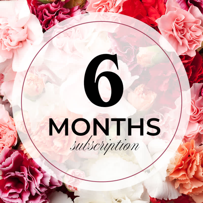 Monthly Flower Subscription - 6 Months - All subscriptions include delivery. Paid ahead of time based on the length of subscription purchased. Upgrade to Deluxe or Premium for more stems. Perfect for treating yourself, gifting, and housewarming.  Flowers will be delivered on the 15th of the month.  Delivery Included Using Promo Code: flowersubscription 