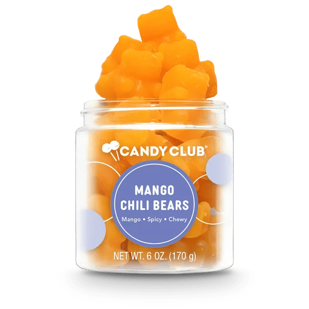Candy Club Mango Chili Bears Candy Club Mango Chili Bears - Go wild with chewy, jumbo mango bears with a light, spicy bite!