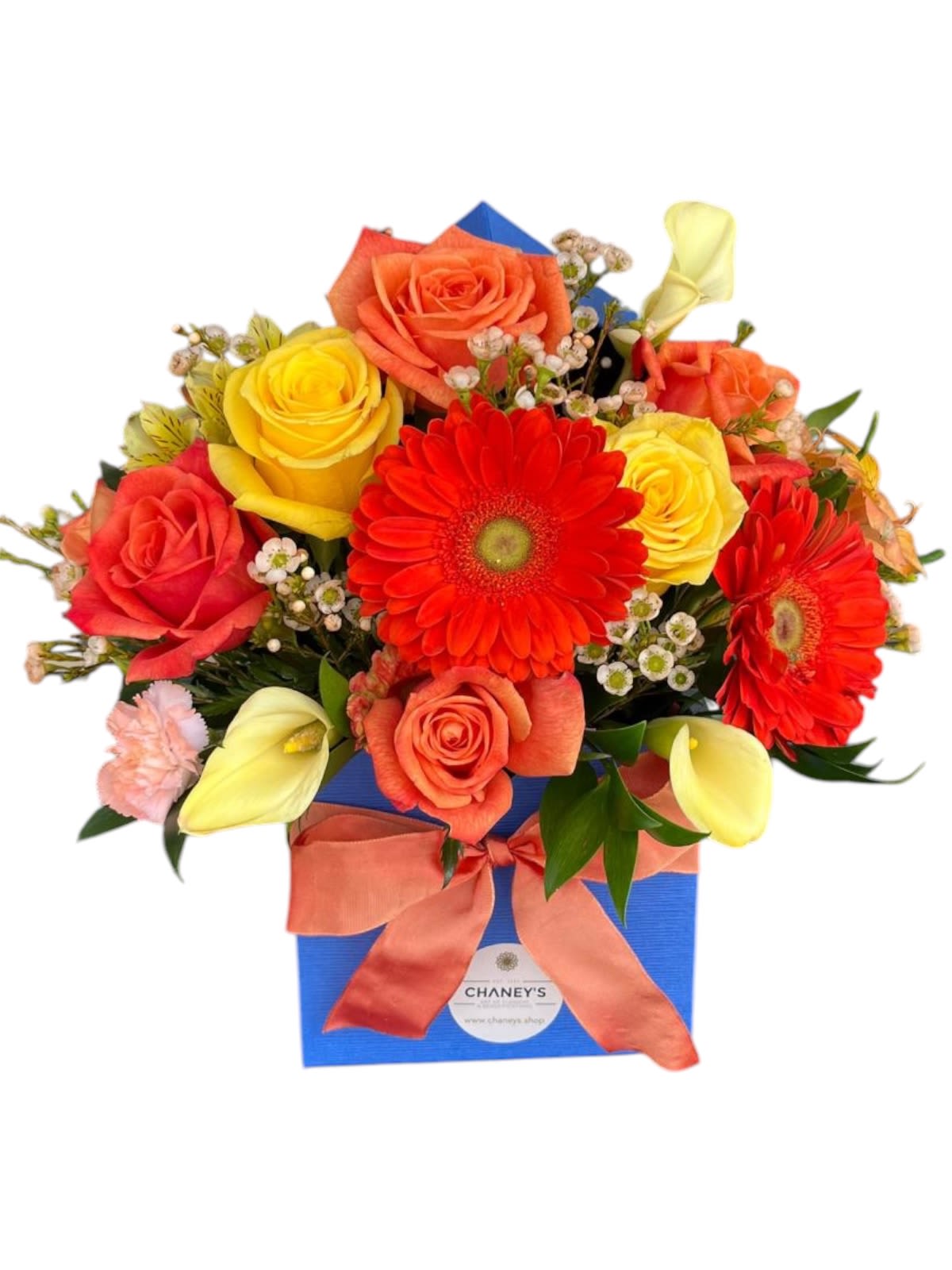 Chaney‘s Ultimate Colors Chaney‘s Ultimate Colors - Bright and cheerful colors in a blue floral box. A new design by Chaney‘s Art of Flowers!