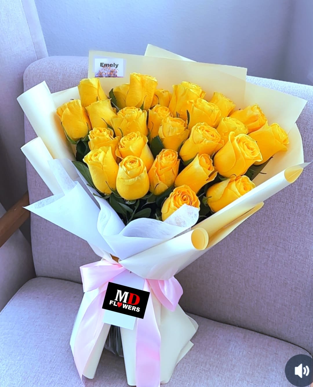YELLOW ROSES BOUQUET - 24 YELLOW ROSES BOUQUET