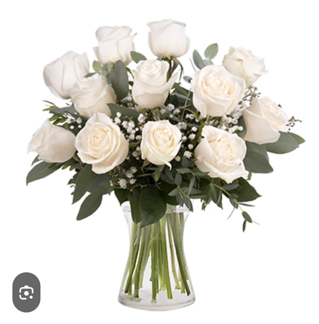 12 WHITE ROSES - 12 WHITE ROSES IN BASE