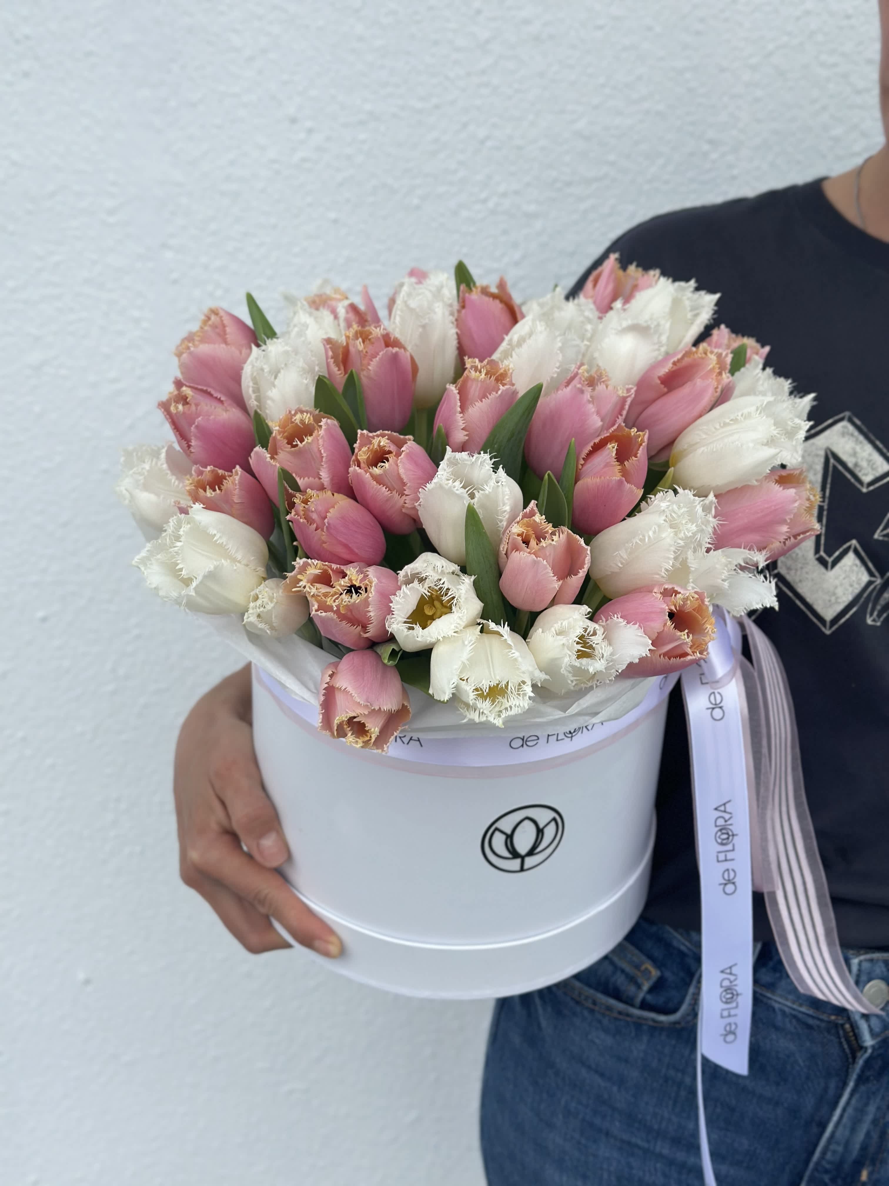Mix of tulips in a box  - Premium tulips in a flower box Standard - 30 stems Deluxe - 50 stems Premium - 75 stems