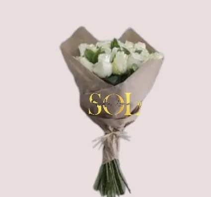 Dozen white roses  - White roses symbolize purity, youthfulness, and innocence. Young love, eternal loyalty, and new beginnings