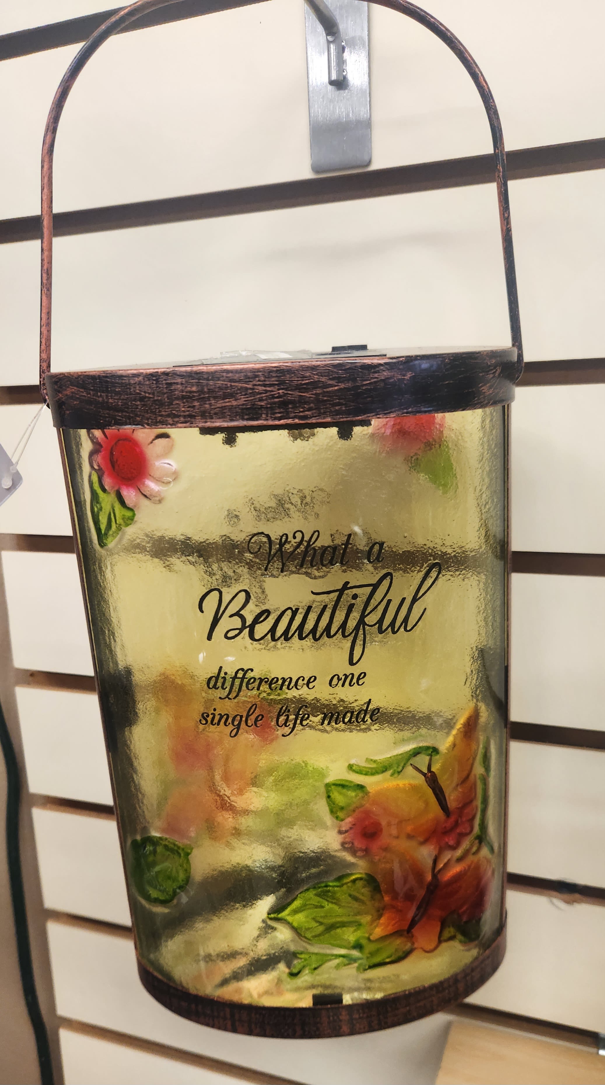 Memorial butterfly solar lantern Memorial butterfly solar lantern - Memorial butterfly hand painted solar lantern to send in loving memory of a beautiful life. Saying " What a beautiful difference one single life made."