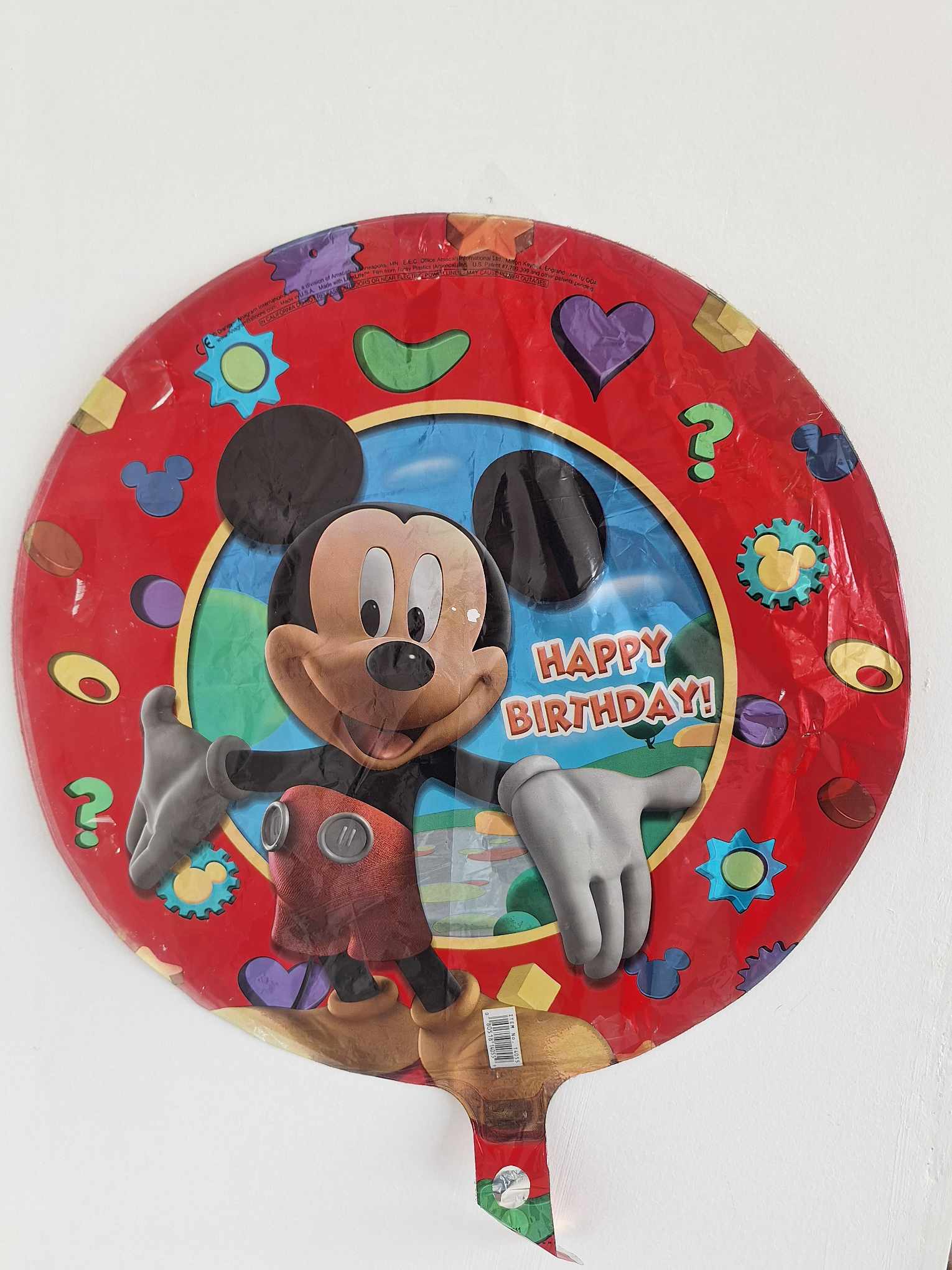 Happy Birthday Mickey #109 Happy Birthday Mickey #109 - 18in mylar that you can add to any balloon bouquet, stuffed animal, box of chocolates, or floral arrangement.