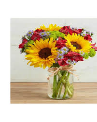 Fall Floral Surprise - Beautiful mason jar of fresh wildflowers, a sweet treat for your special person, brighten up their day! *PLEASE NOTE THIS MASON JAR WILL BE MODIFIED TO HOLIDAY COLORS FOR VALENTINES DAY. THANK YOU.