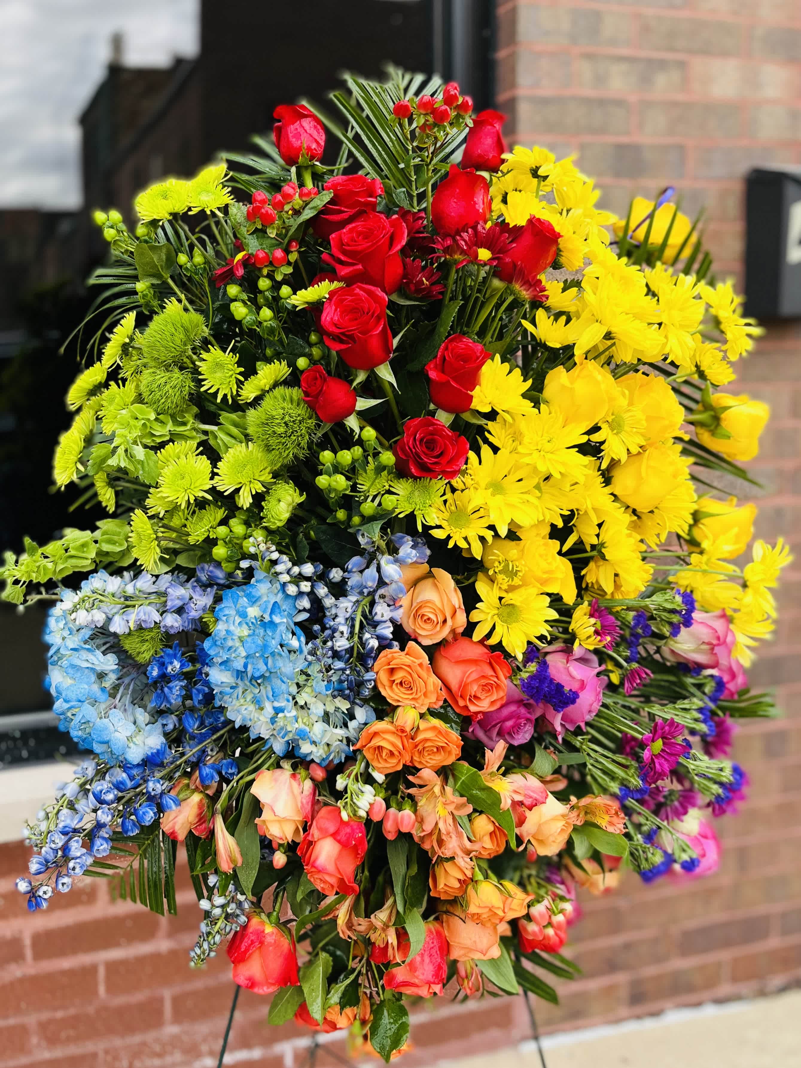 Starburst Easel Starburst Easel - An arrangement of the rainbow to show love... Available in small, medium, and large