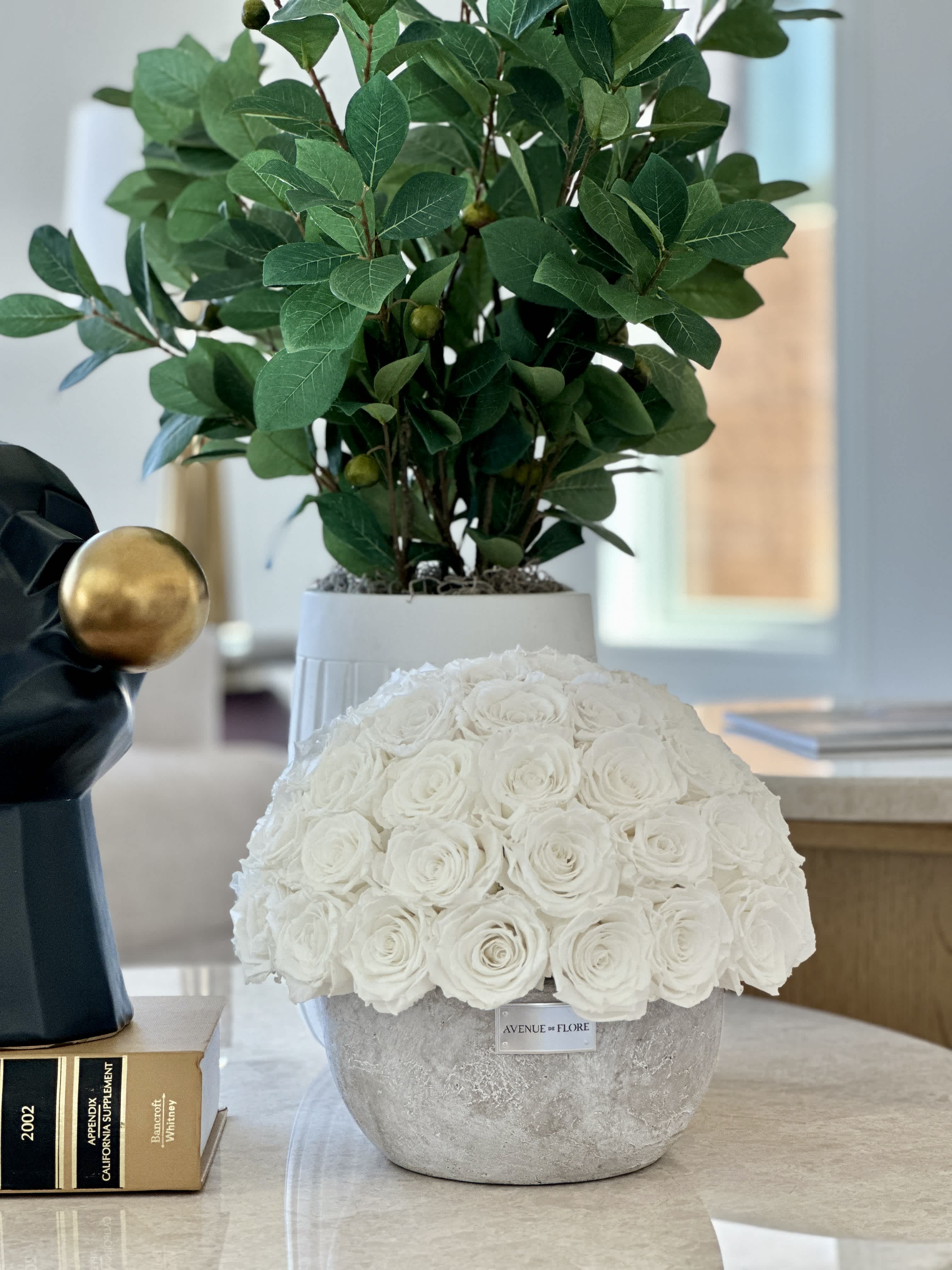 Everlasting Beauty Preserved Roses - PRESERVED ROSES. Embrace timeless elegance with over 60 exquisite preserved roses, meticulously preserved to maintain their beauty for over a year. Nestled within a stunning, chic vase, these roses serve as a captivating centerpiece, elevating any space with their enduring charm. Whether adorning your own space or bestowed as a thoughtful gift, this arrangement embodies sophistication and lasting luxury. 