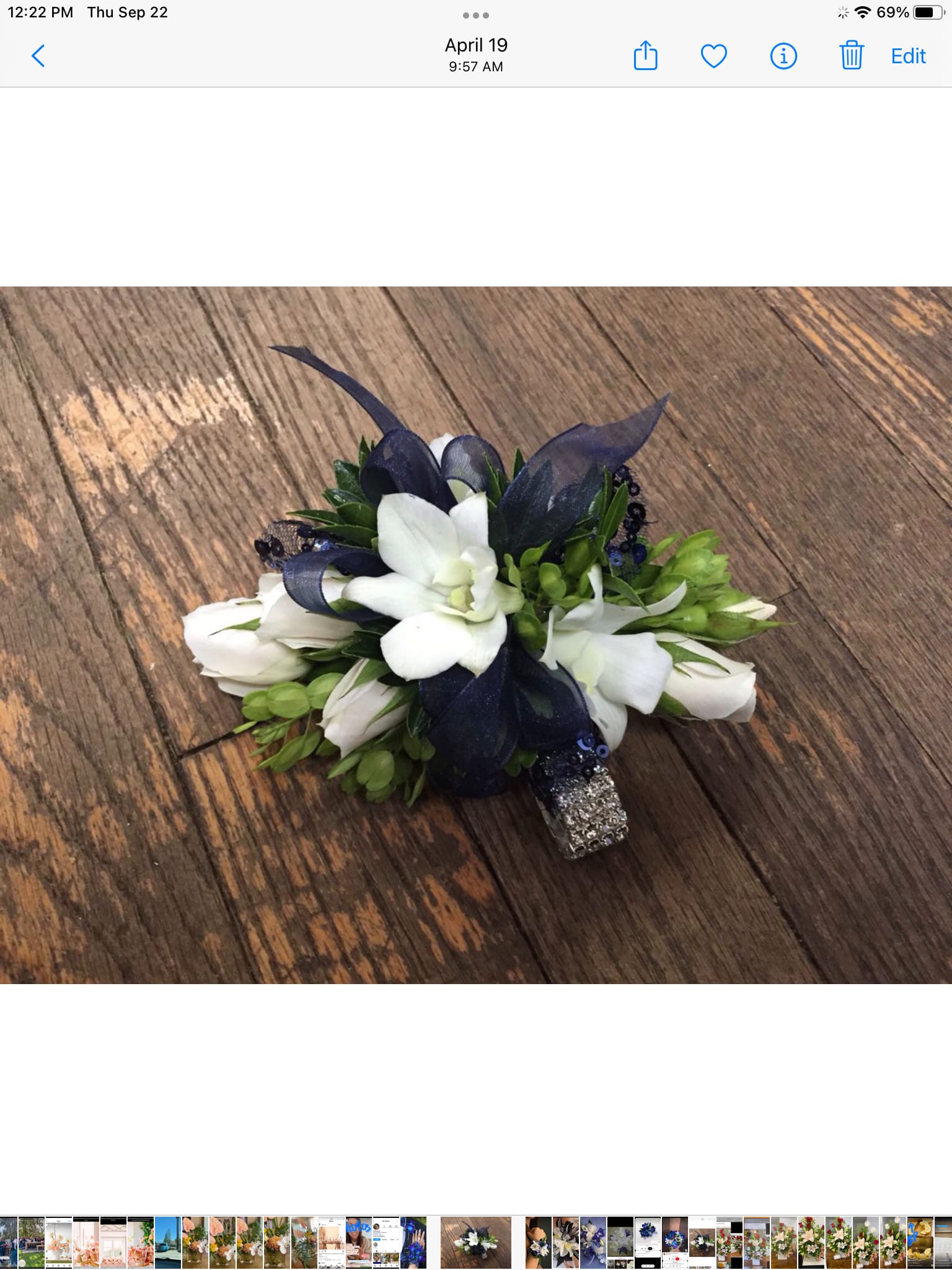 Unique corsage  - Black and withe corsage/ wristlet with Rhinestones bracelet 