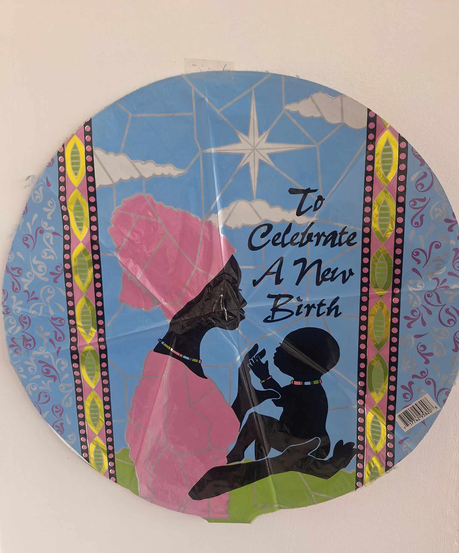 Celebrate New Birth Mylar Balloon Celebrate New Birth Mylar Balloon - 18in mylar can be added to any balloon bouquet, stuffed animal, mug, box of chocolates, or floral arrangement