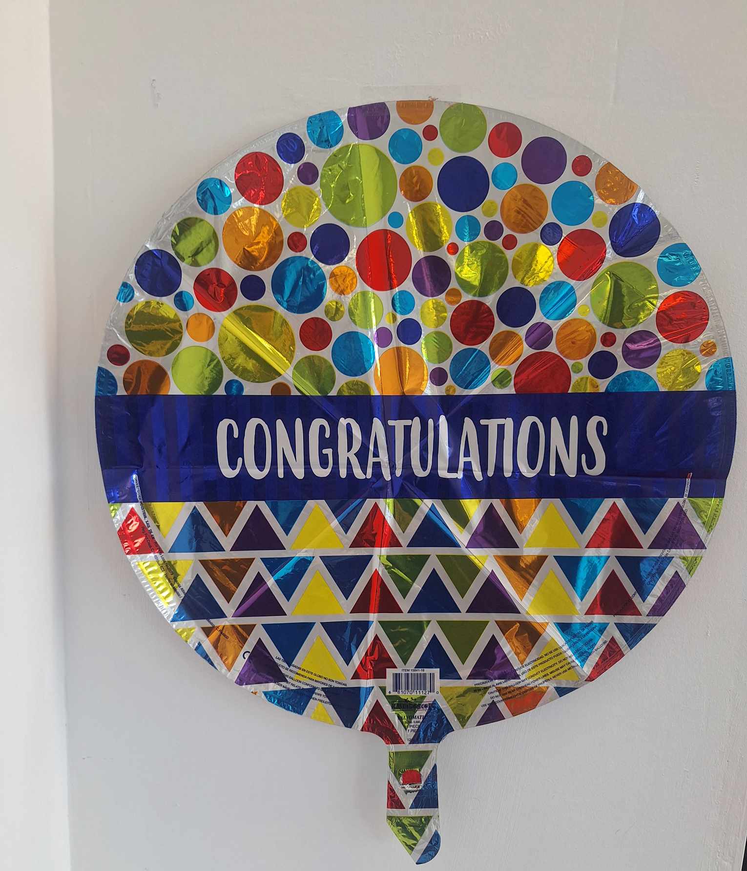 Congratulations Mylar Balloon (210) Congratulations Mylar Balloon (210) - 18in mylar add to any balloon bouquet, stuffed animal, mug, box of chocolates, or floral arrangement.