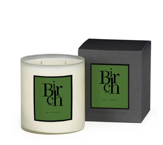Birch Boxed Candle Birch Boxed Candle - Escape into a wintery forest when you breathe in the fresh, crisp, and green fragrance in our Birch Boxed Candle. White Birch, Balsam Sap, and Evergreen Needles are blended with the rich notes of warm Amber and Moss to create this luxury forest fragrance. Made with a premium soy wax blend, each candle is hand-poured into an elegant glass container and has two safe, lead-free wicks. For best results: trim wicks to ¼ of an inch before each use. Approximately 90 hr burn time. Hand delivered in a gift bag with tissue paper and ribbons.