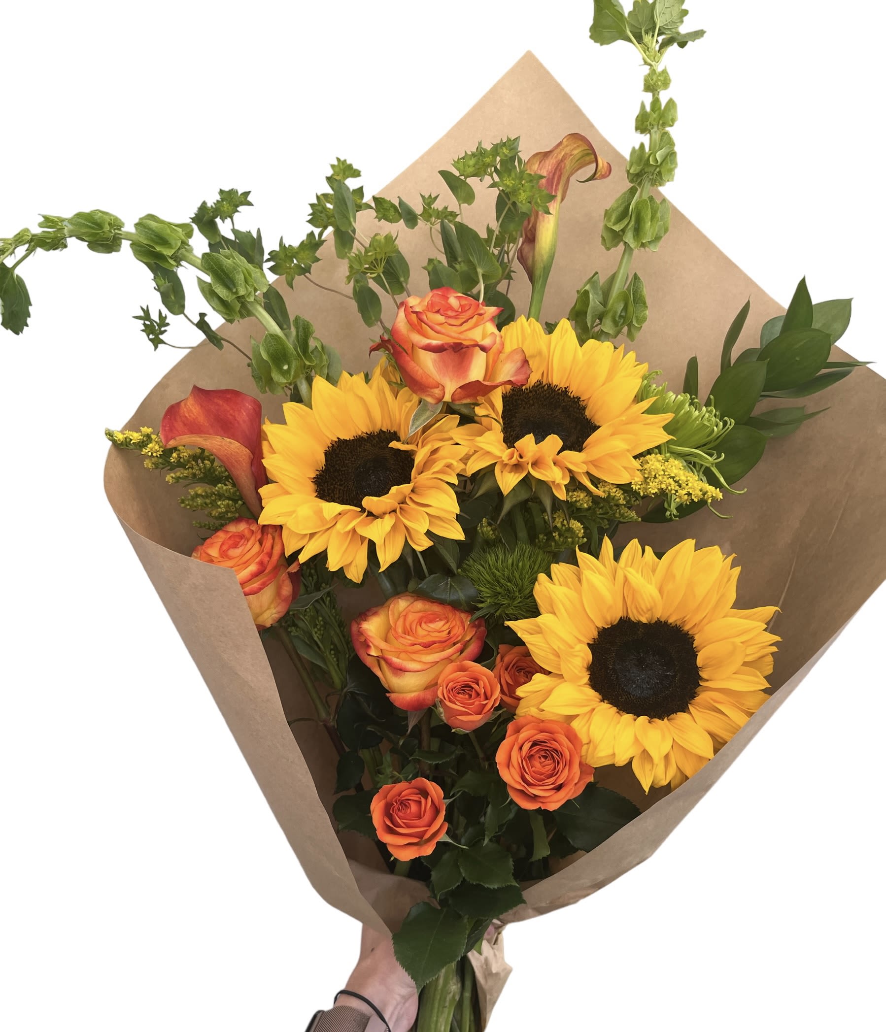 Sunflower Wrapped Bouquet - Brighten up someone's day with this gorgeous Sunflower arrangement!