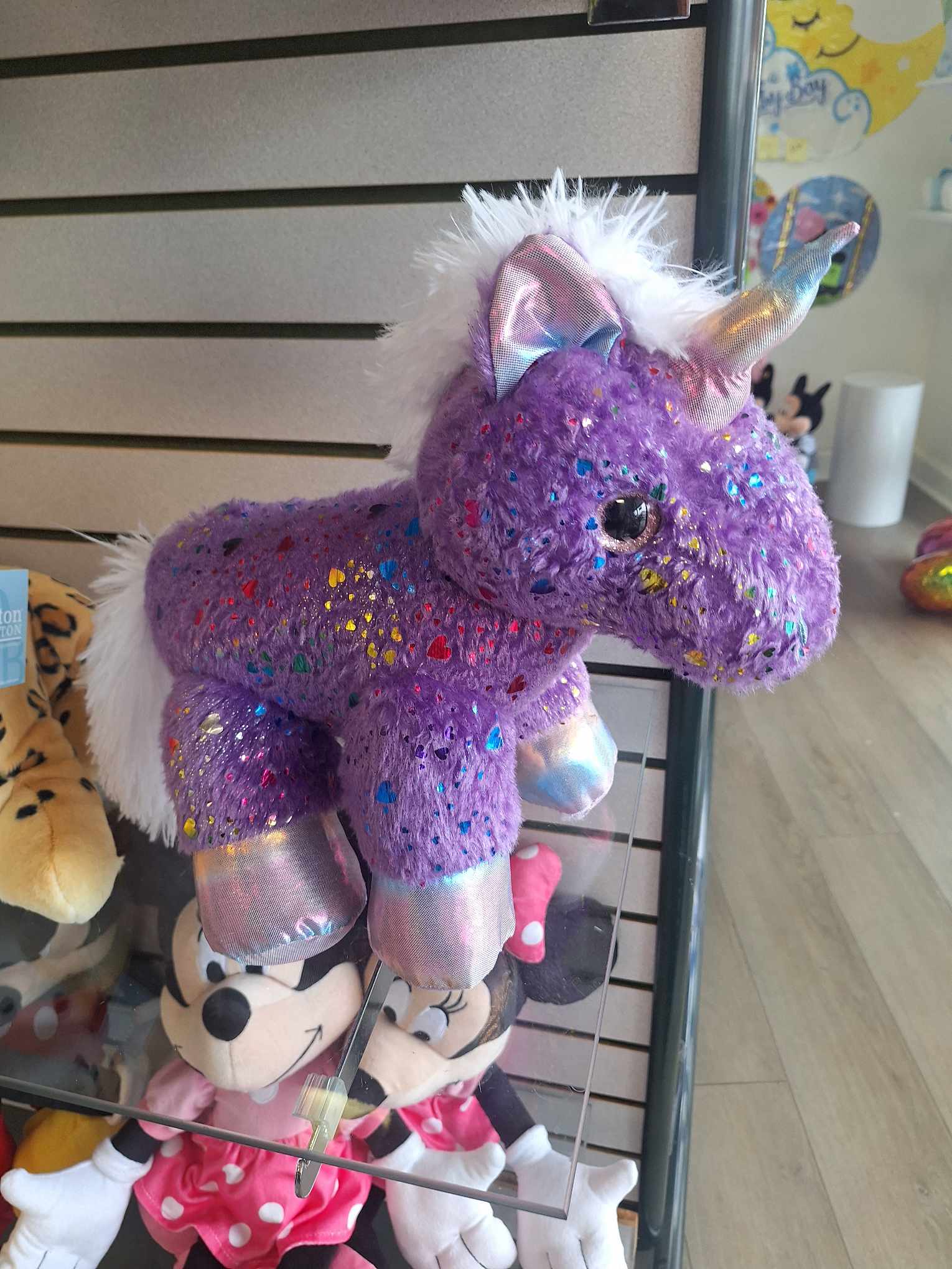 Purple Unicorn Stuffed Animal Purple Unicorn Stuffed Animal - Add this cute stuffed animal to any balloon bouquet or floral arrangement
