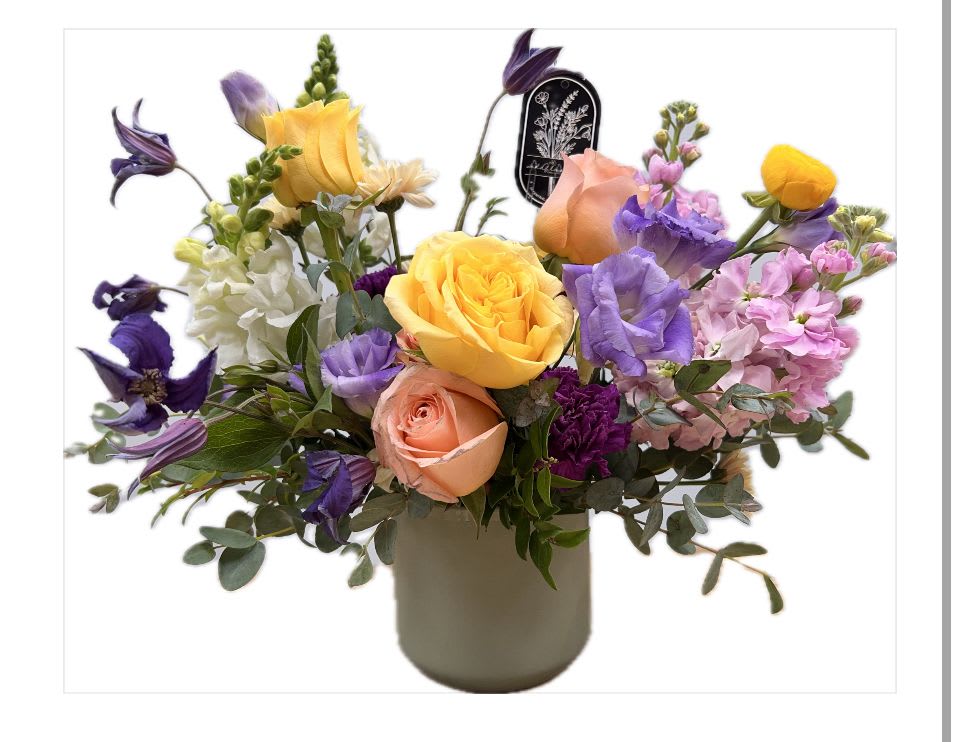 Rainbow Glow - Shades of Purple and Lavender Highlighted by Peach and Yellow Blooms