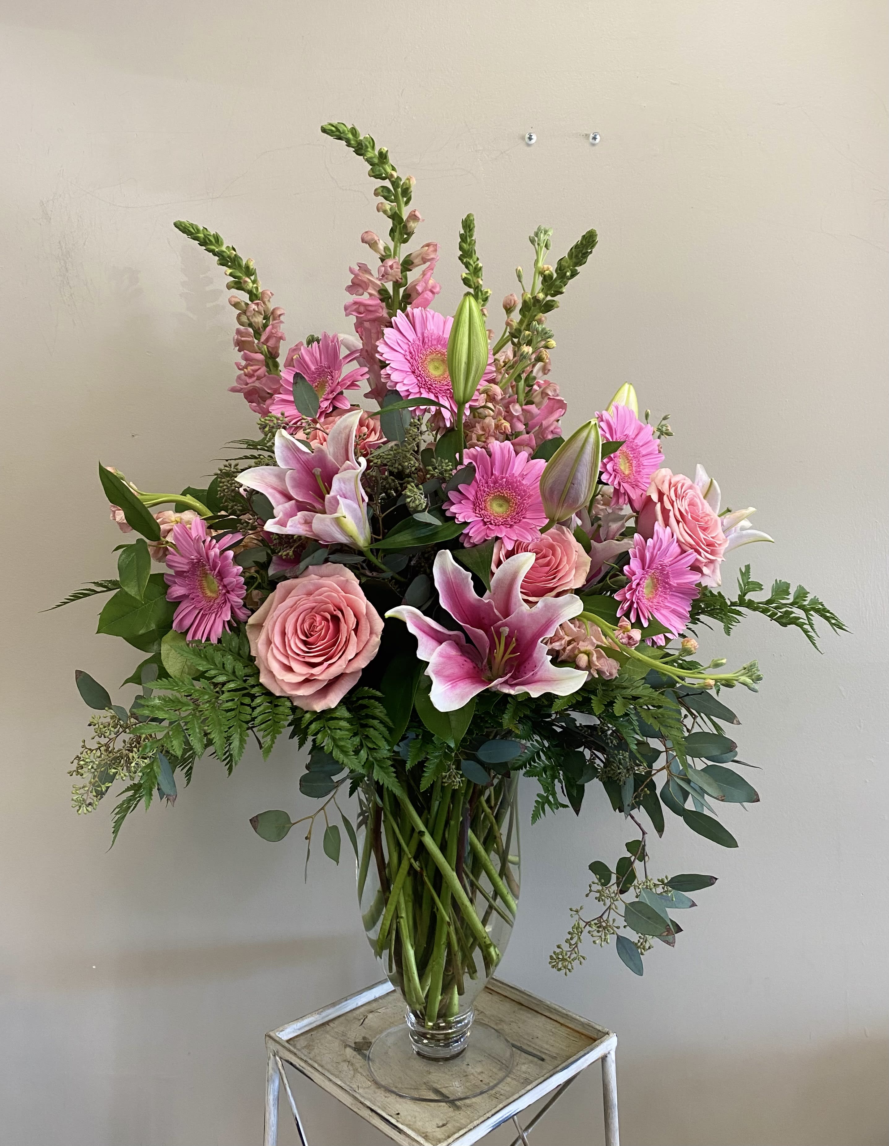 Awesome Blooms - Show her how happy you are to have her in your life. A sparkling glass vase overflowing with favorite flowers for your forever-favorite girl.