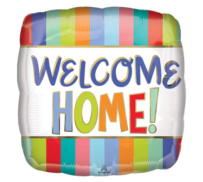 17" Striped Welcome Home Mylar 17" Striped Welcome Home Mylar - Select this cute striped welcome home balloon!