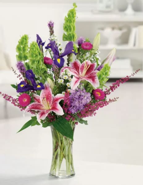 Stargazer Garden - Our freshest collection of 'Stargazer' lilies, bells of Ireland, irises and more. Simply heavenly!