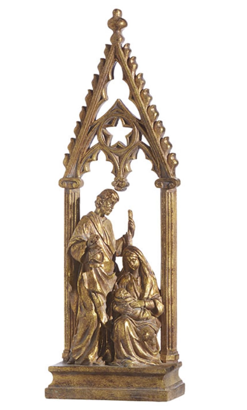HOLY FAMILY 23.25" GILDED HOLY FAMILY 23.25" GILDED - Made of Stone Powder