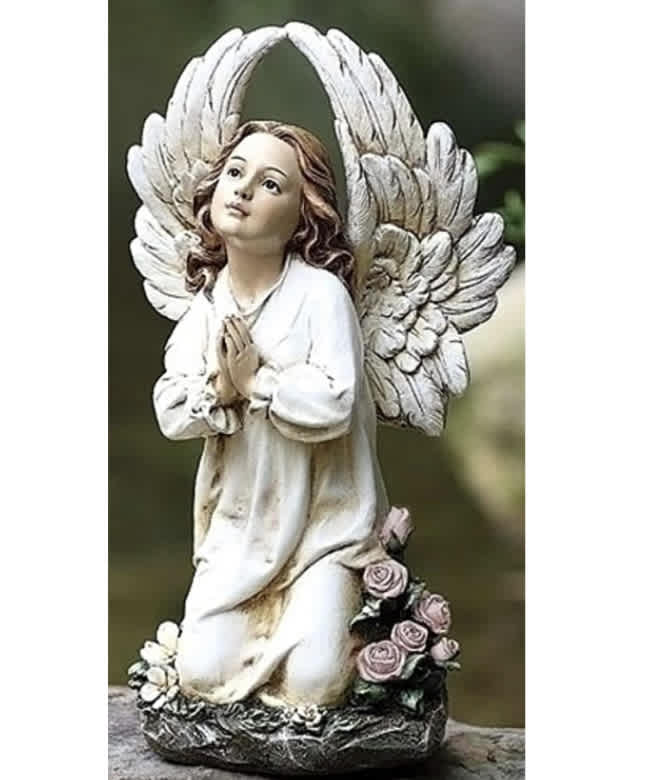 Isabella Pink Angel Figurine with Doves