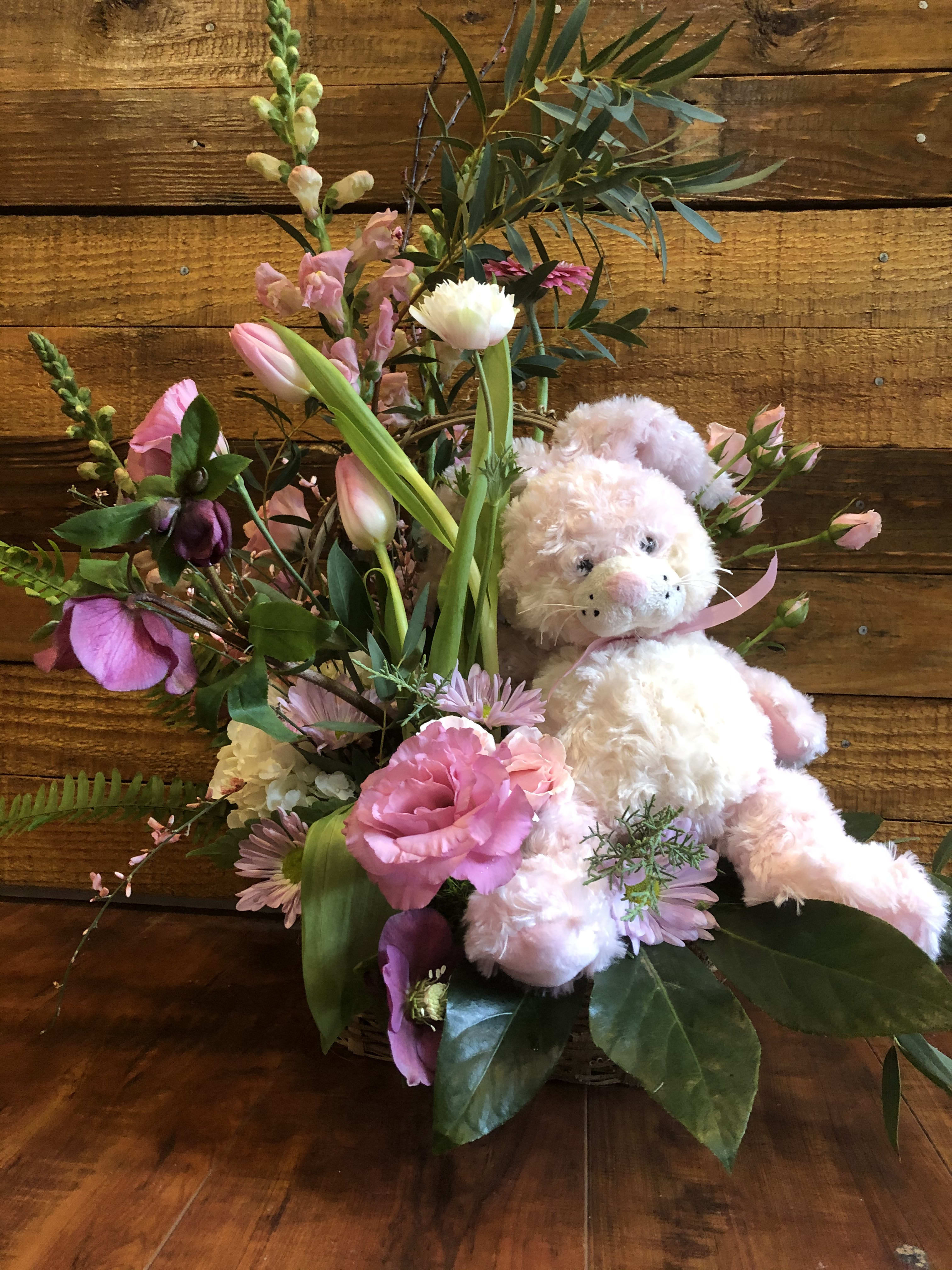 Bunny Garden deluxe price is what is pictured Bunny Garden deluxe price is what is pictured - A Fresh Cut Arrangement with a Plush Rabbit (Can Be Replaced With Any Other Plush Toy) Sitting in a Garden of Fresh Flowers