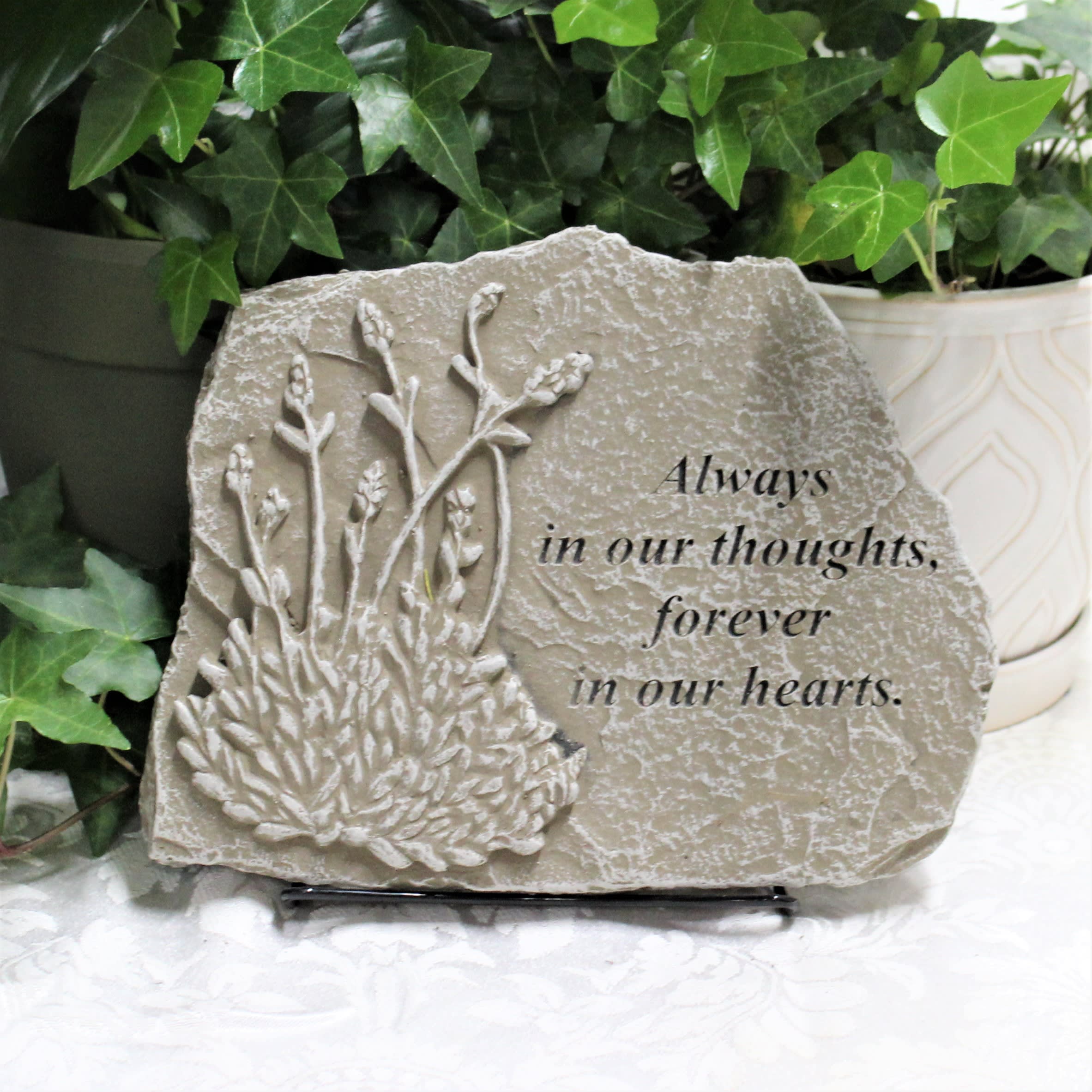 Always in our Thoughts small plaque ET - garden stone resin and concrete 