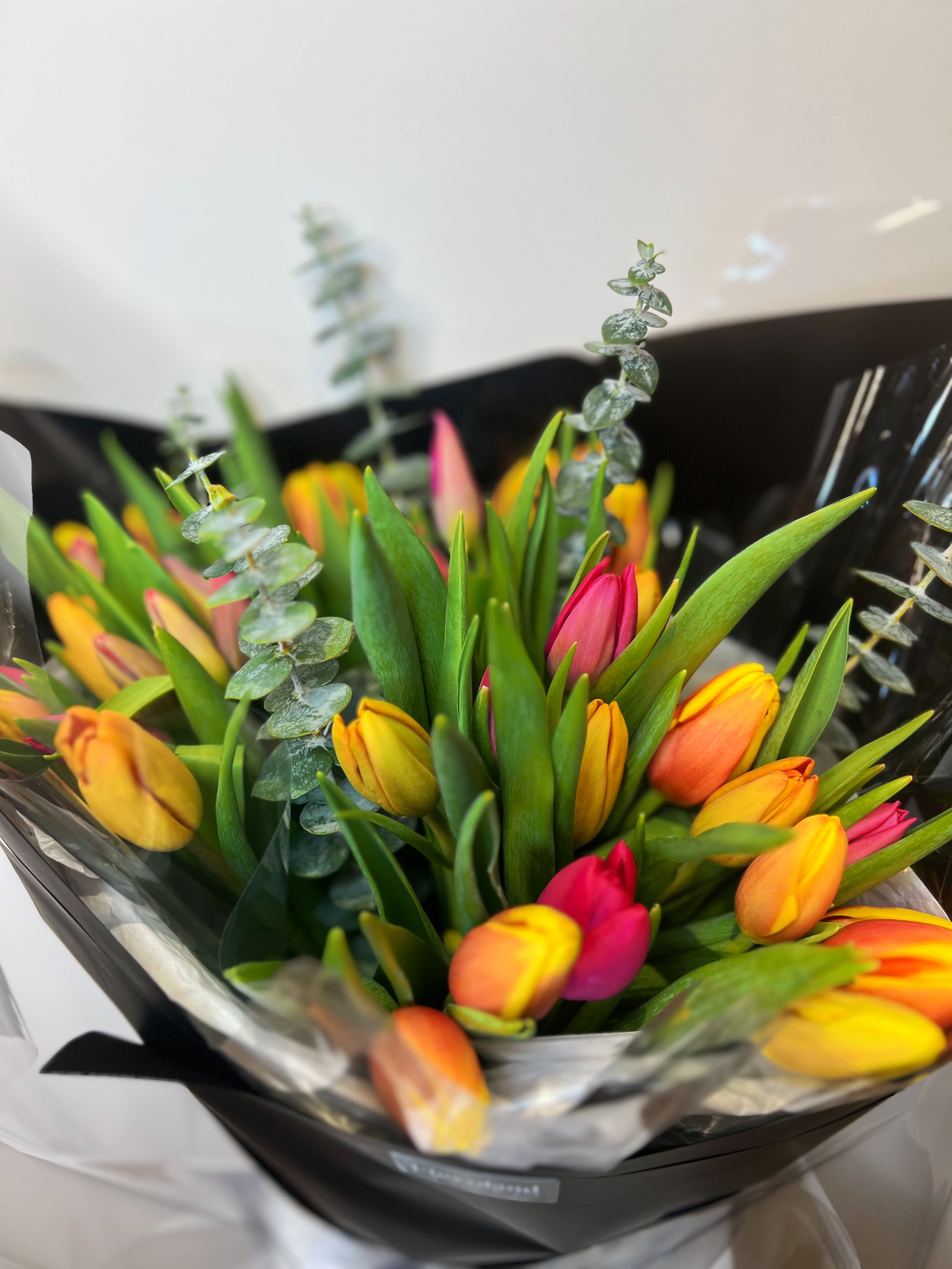 Spring Tulips - Nothing brightens a space like a bouquet of tulips. With their vibrant colors and delicate petals, they announce the arrival of spring and fill any room with joy and freshness. Perfect for gifting or treating yourself to a floral delight.  Choose your favorites and let spring bloom in your home! 