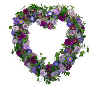 K622 Lavender Whisper K622 Lavender Whisper - Lavender Whisper Heart Tribute Express deep feelings of love and sympathy with this stunning heart arrangement, filled with rich tones of lavender and purple. Designed for a person with a royal personality, the beautiful assortment of flowers in these elegant shades creates a heartfelt and captivating tribute. This lovely piece conveys profound respect and admiration, making it a fitting choice for honoring your loved one. 24" Open Heart