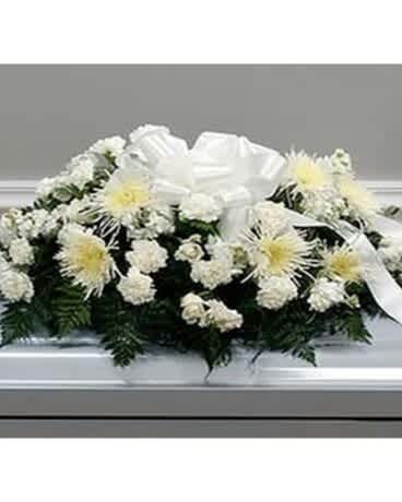 Pure White Casket Spray Pure White Casket Spray - **Picture reflects the standard price.