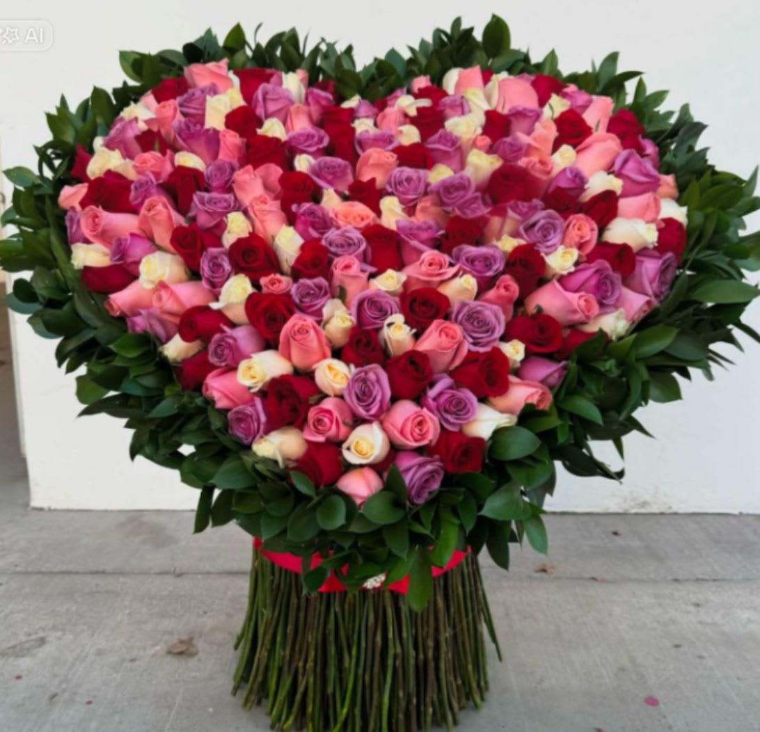 Corazón apasionado mix - esta combinación de colores es mágica , unas hermosas rosas coloridas son geniales para seguir sorprendiendo a tu persona favorita