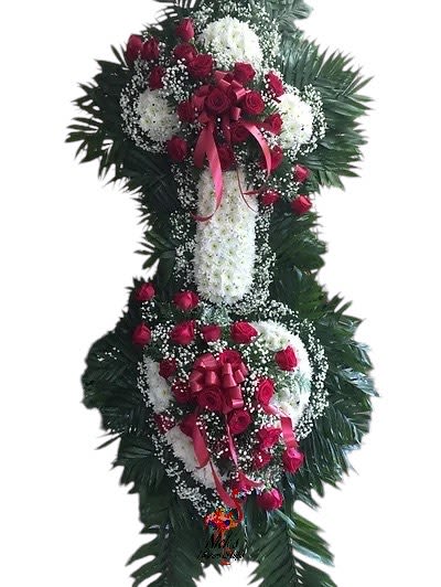 GLORIOUS FAREWELL GLORIOUS FAREWELL - GLORIOUS DOUBLE LAYER STANDING CROSS WITH HEART. COLOR PALETTE CAN BE CUSTOMIZED