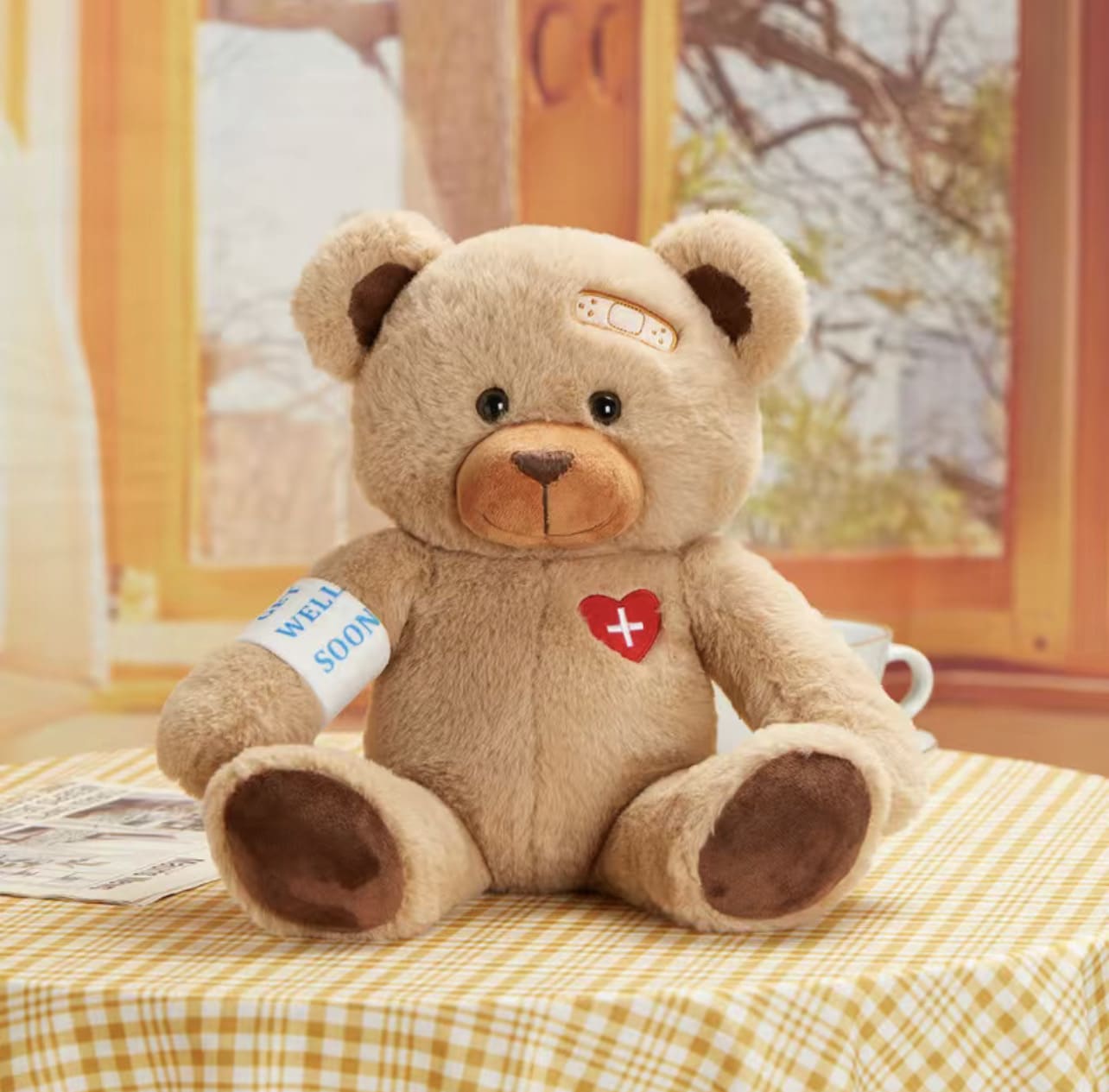 "Get Well Soon" Deluxe Plush Recovery Bear with Removable Arm Bandage "Get Well Soon" Deluxe Plush Recovery Bear with Removable Arm Bandage - 12 inch Early Recovery / Get Well Soon Deluxe Plush Bear with Removable Arm Bandage