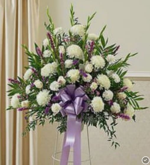 Purple & White Standing Spray Purple & White Standing Spray - Purple & White Standing Spray