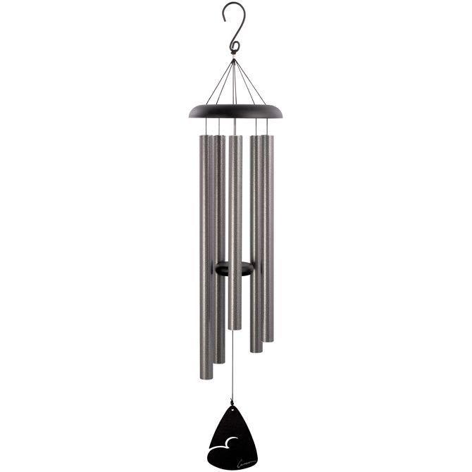 Eckert Florist's Pewter Fleck 44" Wind Chime *Our Local Delivery Only Eckert Florist's Pewter Fleck 44" Wind Chime *Our Local Delivery Only - Chime has 5 heavy walled, center pinned tubes that emit a soothing and serene sound. Durable powder coated finish, all aluminum construction, and strung with industrial cord. Includes an adjustable striker. Dimensions: 44"L *Our Local Delivery Only