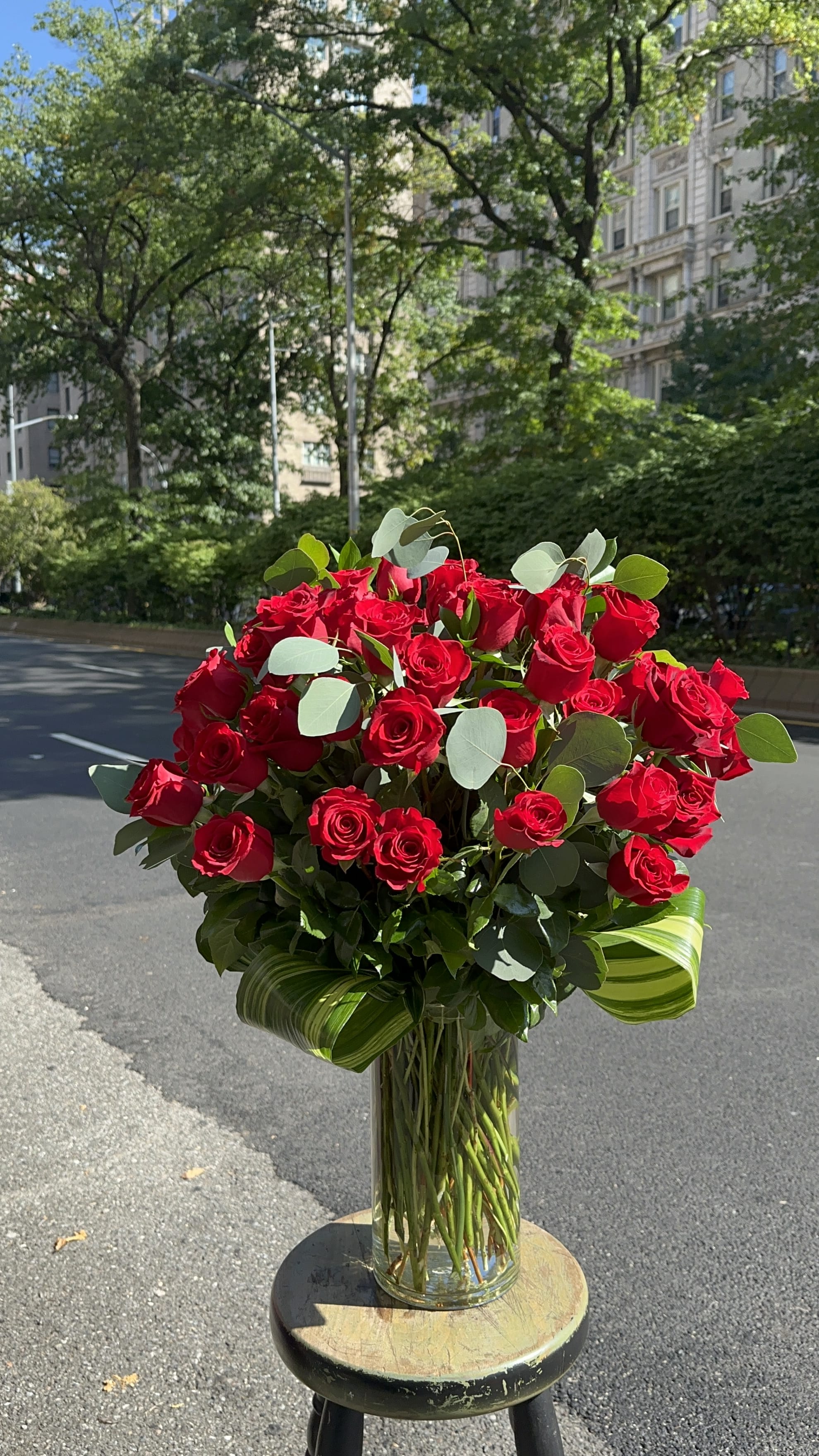 Four Dozen Red Roses  - A beautiful 4 dozen red rose arrangement. Perfect for all occasions, and perfect for anyone.  Deep in love arrangement comes with a pot. Approximate Dimensions: 5&quot;W x 10&quot;H