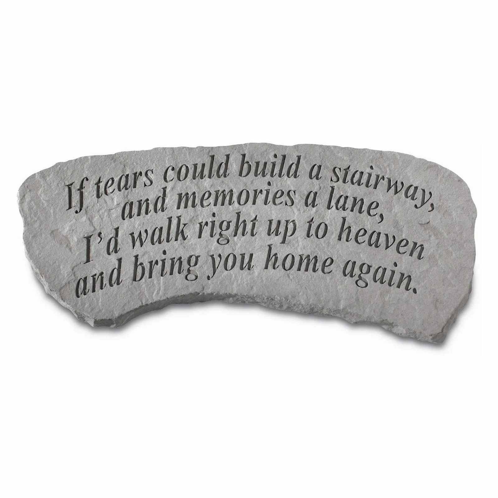 &quot;If tears could build...&quot; Memorial Stone Bench - Dimensions: 12″ x 29″ x 13″  54 lb weight limit
